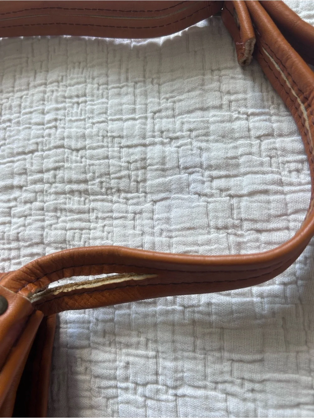 Vintage Cognac Leather Shoulder Bag with Front Tab Bamberger’s Retro